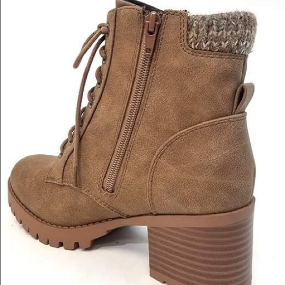 Tan Lace Up Boots - Picture 2 of 7